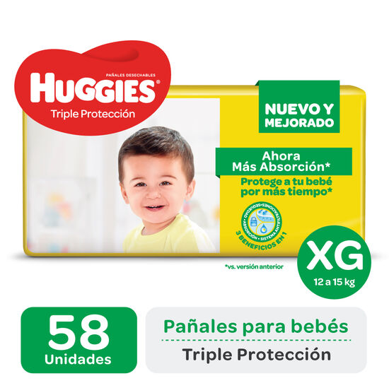 PAÑAL HUGGIES TRIPLE PROTECCIÓN  XGx58